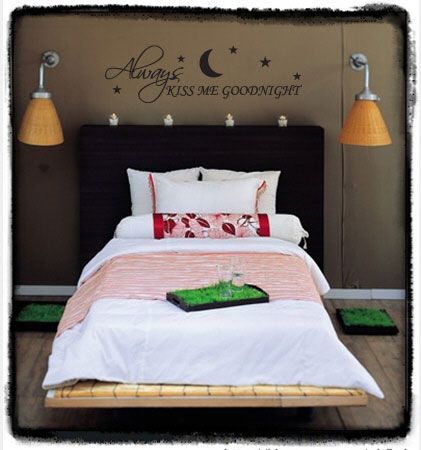 Always Kiss me Goodnight #2   Vinyl Wall Quote Decal  