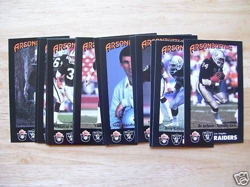   Los Angeles Raiders Arsonbusters Set Marcus Allen Howie Long Bo  