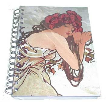 ALPHONSE MUCHA Blank Writing Journal Seasons Summer NEW  