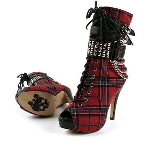 Abbey Dawn Shoes   MFP Tartan Platform Booties  