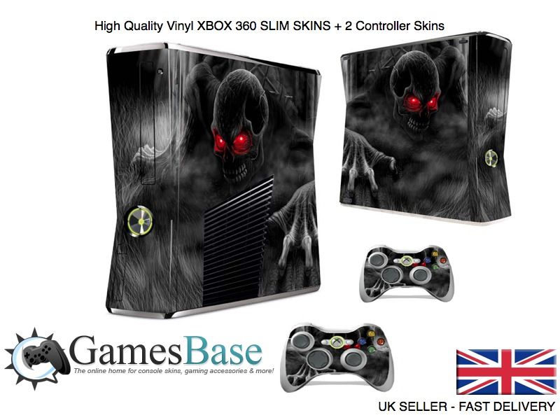 Awesome Zombies XBOX 360 Slim Skin Stickers + 2 Controller Skins 