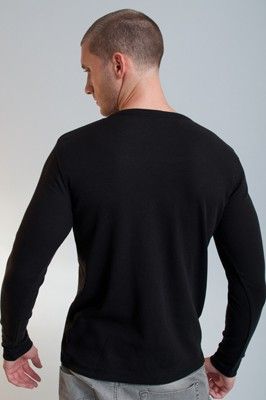 NEW MENS CASUALTIES OF SUMMER BLACK THERMAL LONG SLEEVE TEE T SHIRT 