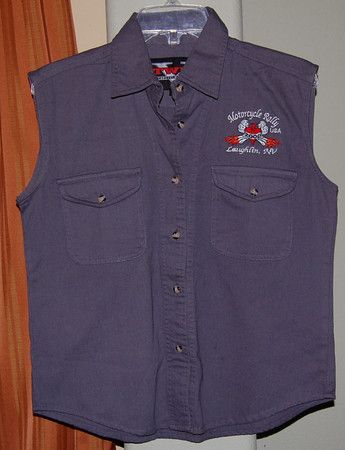 MOTORCYCLE RALLY LAUGHLIN NV TWIN V GRAY VEST WOMENS LG  