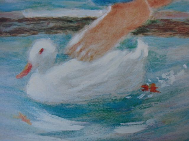 Lot of 2 Ivan Anderson Print Duck Watcher Signed Original Art 21 1/4 