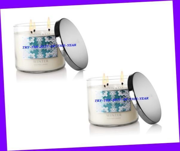   Bath & Body Works Slatkin Winter 3 Wick Filled Candle 14.5 0z 65 hours