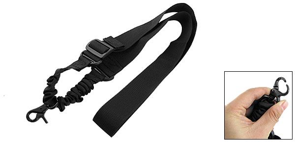 Black 1 Point Rifle Tactical Gun Sling Rope Bungee Strap Hook  