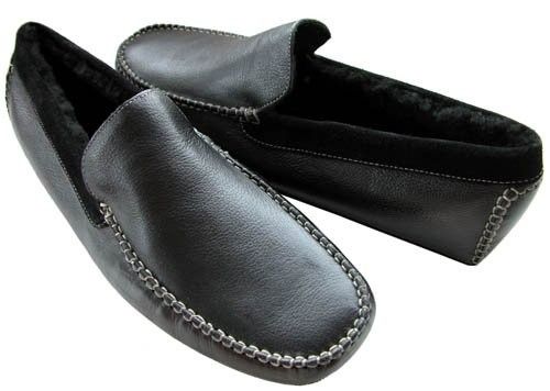 Superb COLE HAAN Zermatt BLACK Soft LEATHER Slippers Loafers ~ 10 M 