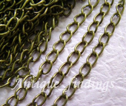 10 Feet 5x3mm Bronze Twisted Link Chains  