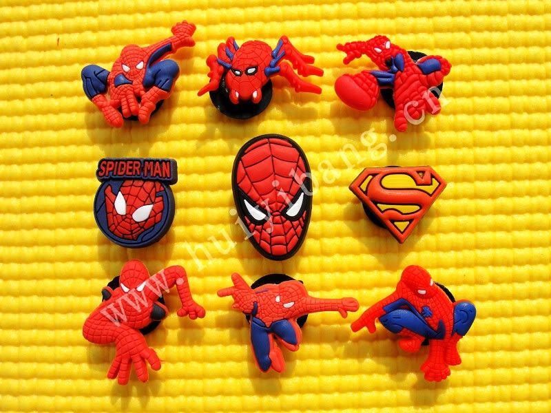 18pcs wholesale spider man shoe charm jibbitz crocs  