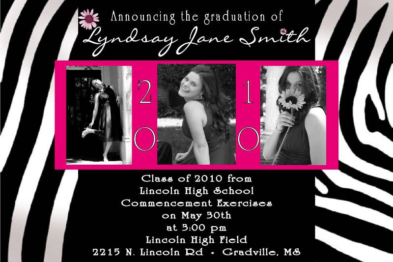 Custom Graduation Announcement Invitations Zebra UPRINT  