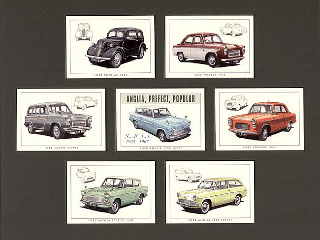 FORD ANGLIA Original Collectors Cards 100E PREFECT 105E  