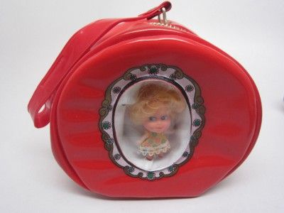 Liddle Kiddle style 2 Vintage vinyl Doll in Red Vinyl Hatbox Childs 