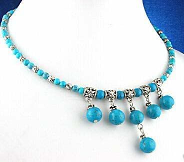 Genuine Tibet silver Turquoise Necklace /Halskette  