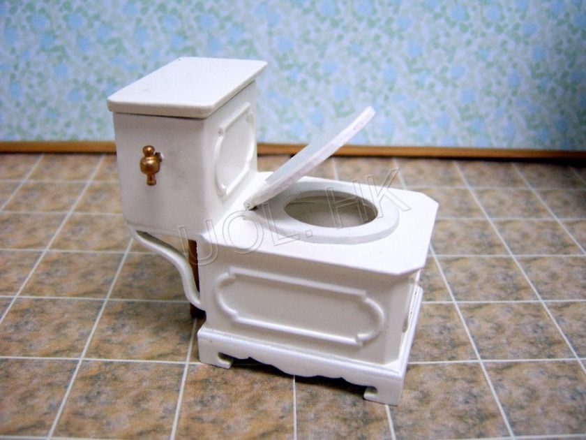 Miniature white bathroom for doll house  