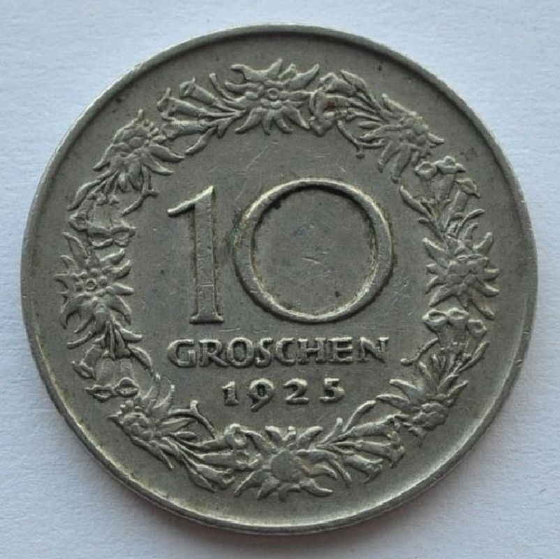 1925 Austria 10 Groschen Coin XF   