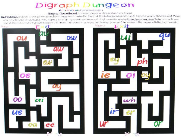 Printable Resource End Blends & Digraph Spelling Games  