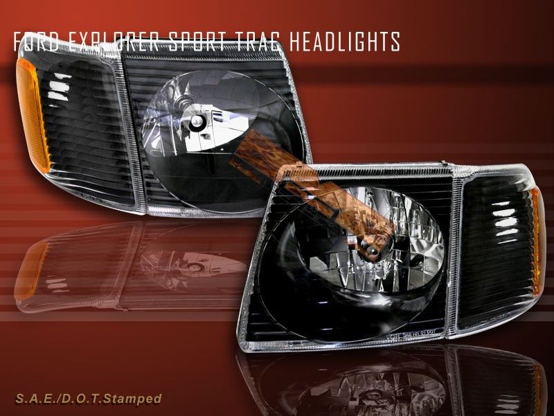 2001 2005 EXPLORER SPORT TRAC BLACK HEADLIGHTS CORNER  