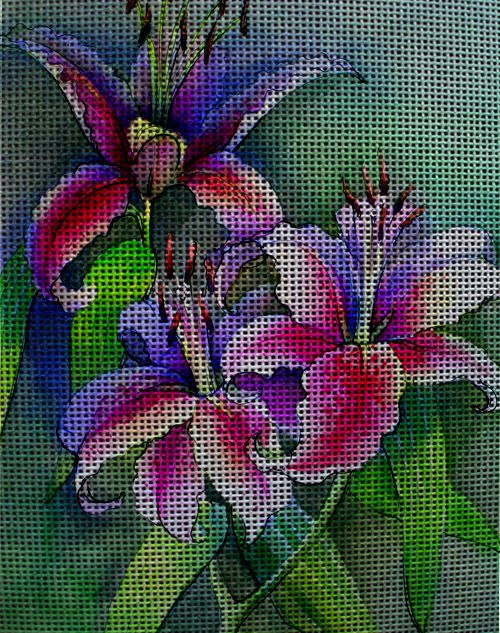 Needlepoint canvasLilies  