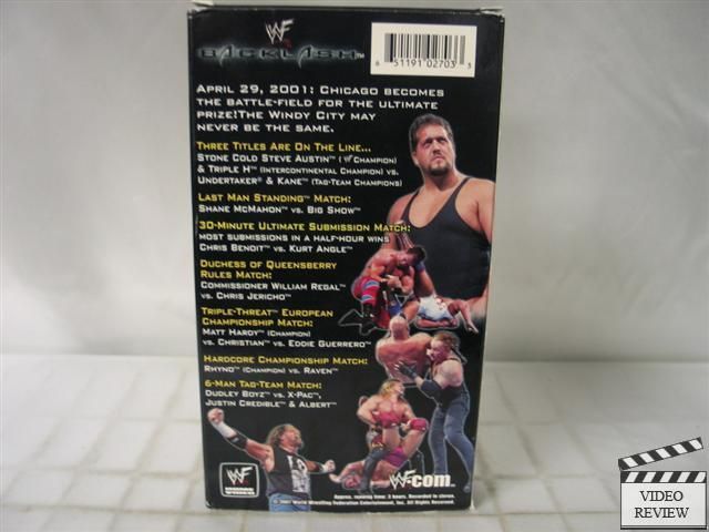 WWF Backlash 2001 VHS Stone Cold, HHH, Undertaker, Kane 651191027033 