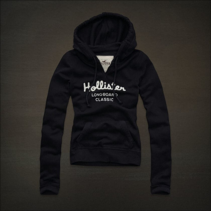 Hollister By Abercrombie Womens Navy Blue Hoodie Sweatshirt SizeMed A 