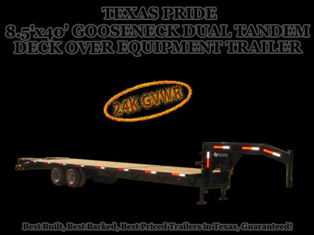 5x40 Texas Pride Gooseneck Dual Tandem Deck Over Equipment Trailer 