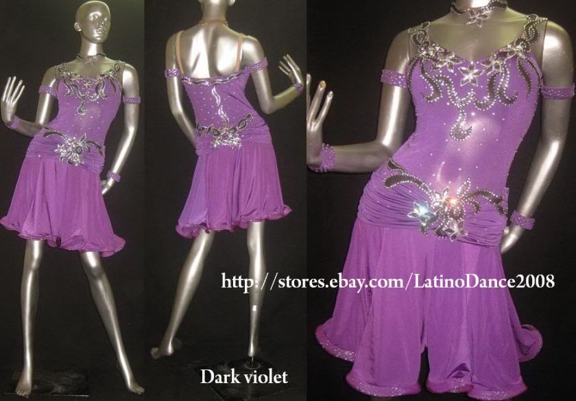 LADY LATIN SALSA BALLROOM COMPETITION DANCE DRESS M105  