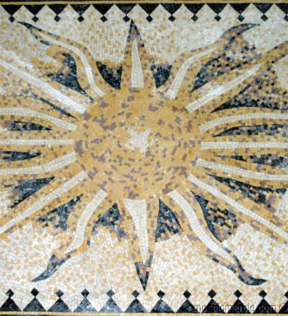 Italian Sun 11.7x27.69” Mosaic Marble Floor inlay  