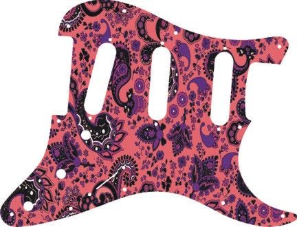 Pickguard 4 Fender Strat Stratocaster Guitar Paisley Salmon   FREE 