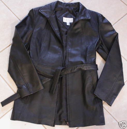 Womens Worthington Black Leather Jacket Size S Small  