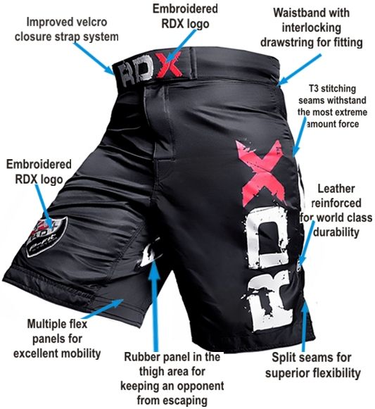 RDX Pro Gel Fight Shorts UFC MMA Grappling Short Boxing  