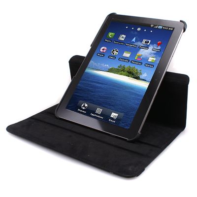 360 Degrees Rotating Leather Black Case Cover Stand for Samsung Galaxy 