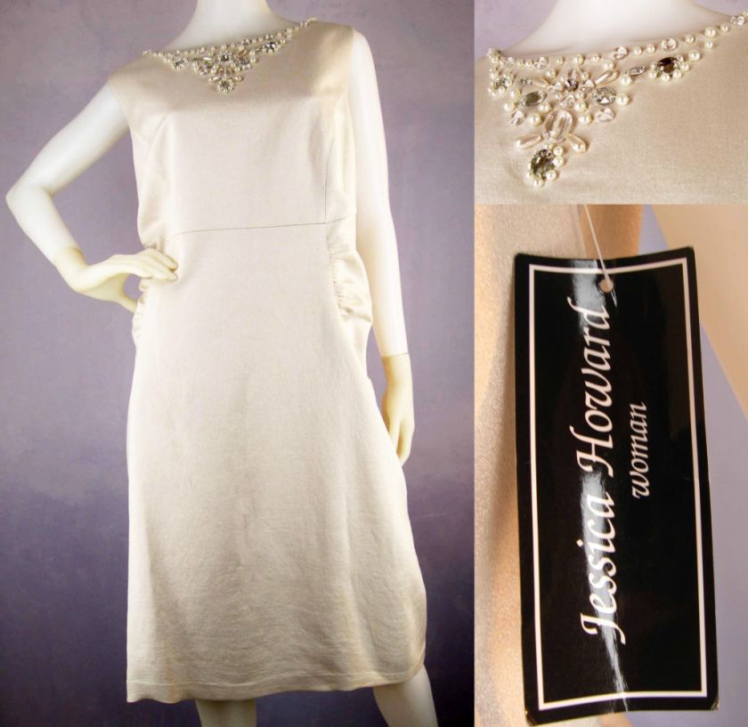 NWT $109 JESSICA HOWARD Beaded Sheath PLUS Sz Dress Sleeveless Wedding 