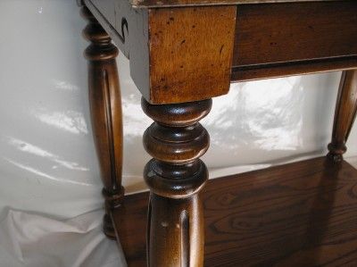 Old vtg LANE Furniture Wood End Table Inlaid Top Serial #2872150 