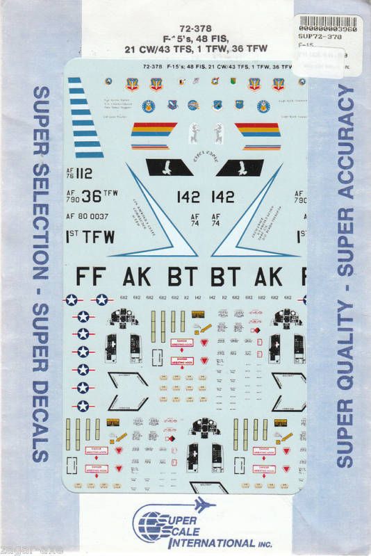 72 SuperScale Decals F 15A F 15B F 15C Eagles 72 378  