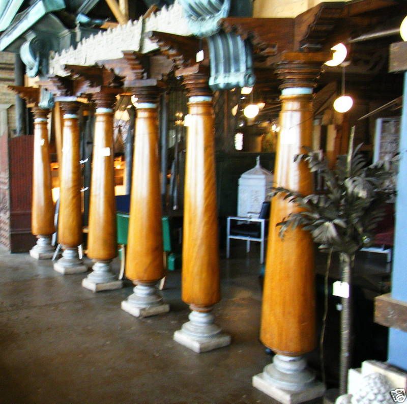 Antique Satin Wood & Teak Columns India c1900 #30436  