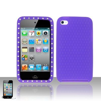 Purple Color Apple iPod Touch 4th Generation Iced Soft Silicone Gel 