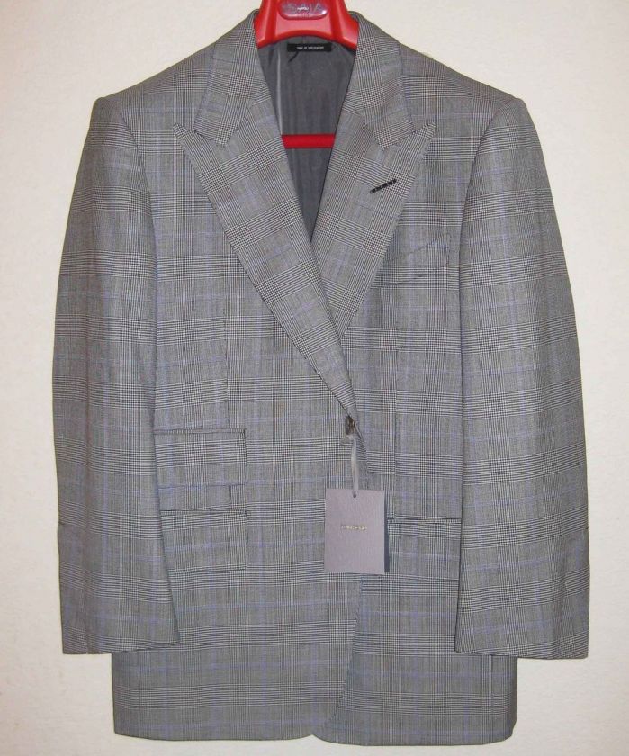 4620 TOM FORD 42 43 42S 43S BLACK/WHITE/VIOLET PLAID SPORTCOAT SUIT 