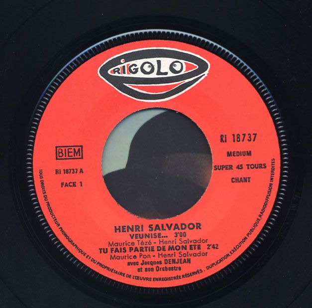 HENRI SALVADOR Allez fonce = Vinyl FRENCH EP 45 rpm  