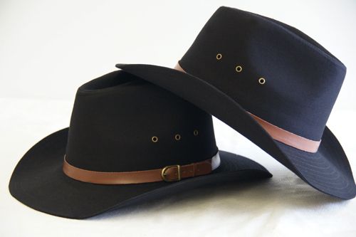   TRAVELLING/WILD WEST/BEACH/FESTIVAL/BACKPACKER Black Canvas Hat  