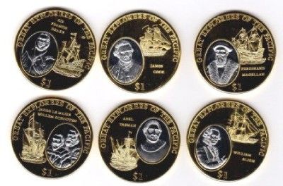 Great Pacific Explorers 2009 Fiji Rodium/Au plt 6 pcs  