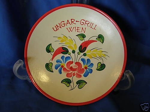 UNGAR GRILLE WIEN decorative pottery plate handpainted  