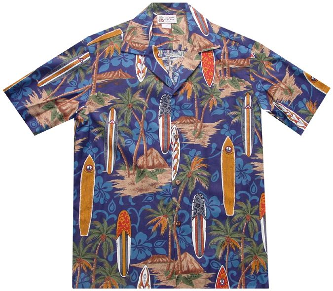 500 737 Navy Aloha Republic Surf Mens Hawaiian Aloha Tropical Shirt 