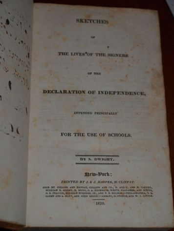 Lives Of Signers DECLARATION OF INDEPENDENCE 1st 1830  