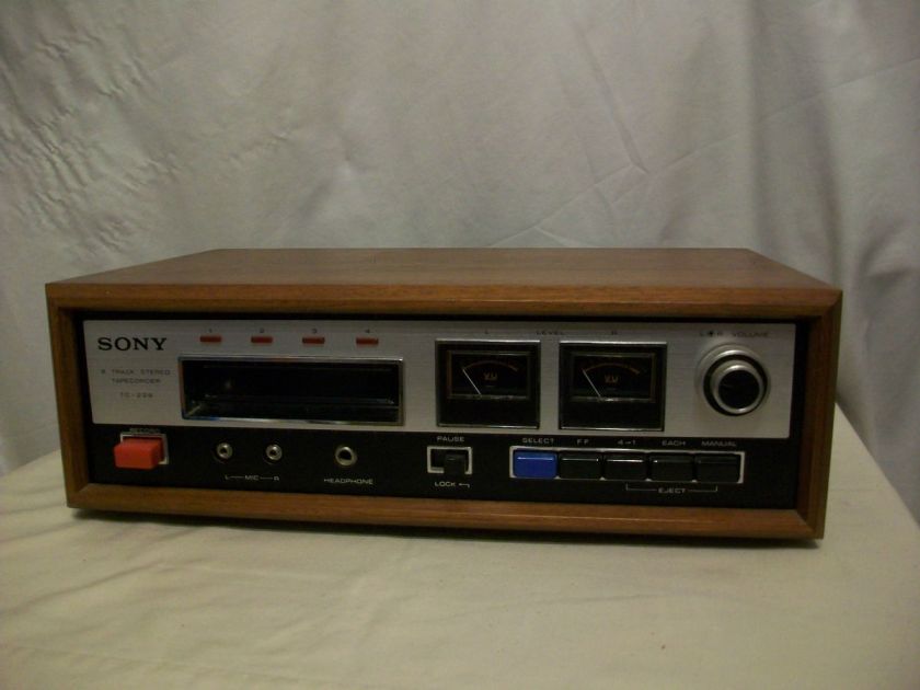 Vintage Sony 8 Track Stereo Tapecorder TC 228 Walnut Finish Case 