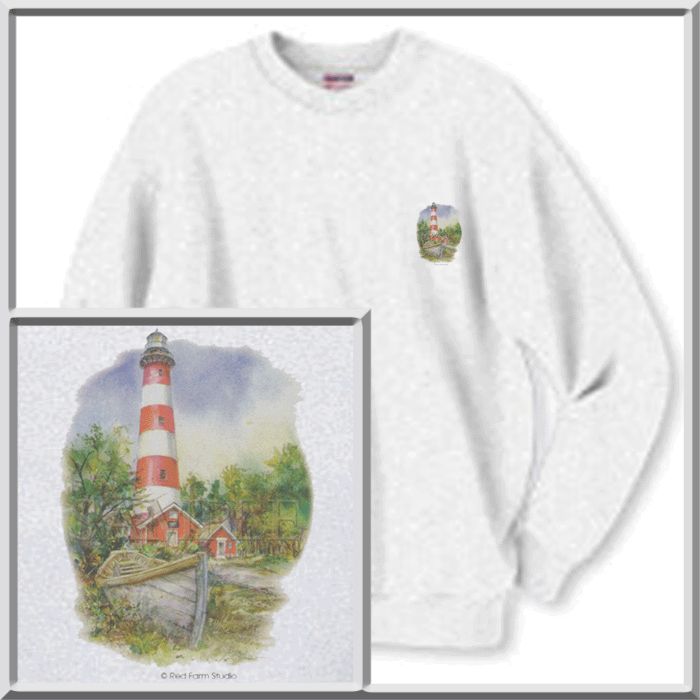 Assateague Island Lighthouse SWEATSHIRTS S XL,2X,3X,4X  