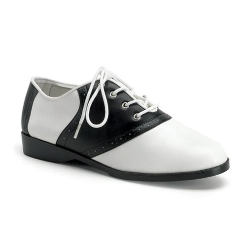 WOMENS 50S SADDLE BLACK WHITE OXFORD SHOES 6   10  