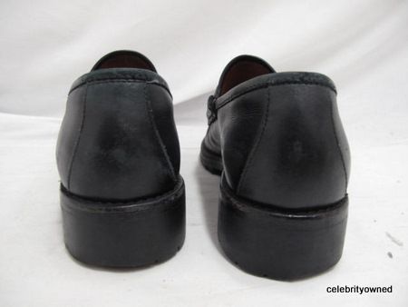 Gucci Black Leather Rubber Sole Loafers W/ Silver Hardware 7.5  