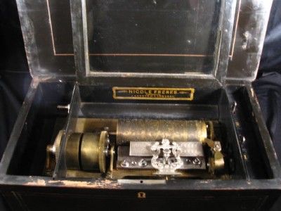 NICOLE FRERES ANTIQUE CYLINDER   FULLY FUNCTIONING MUSIC BOX  