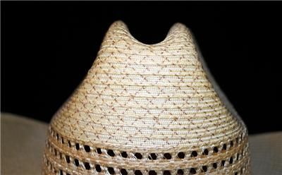 SOMBRERO STRAW HAT PEREZ WESTERN VERY STIFF Sz 7 1/4 U.S. / 58 MEXICO 