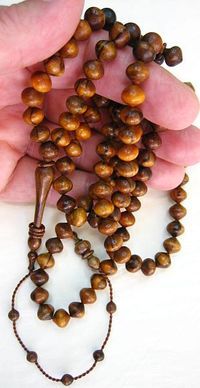 ISLAMIC PRAYER BEADS SUBHA V.RARE 99B PARADISE WOOD OUD  AGARWOOD 